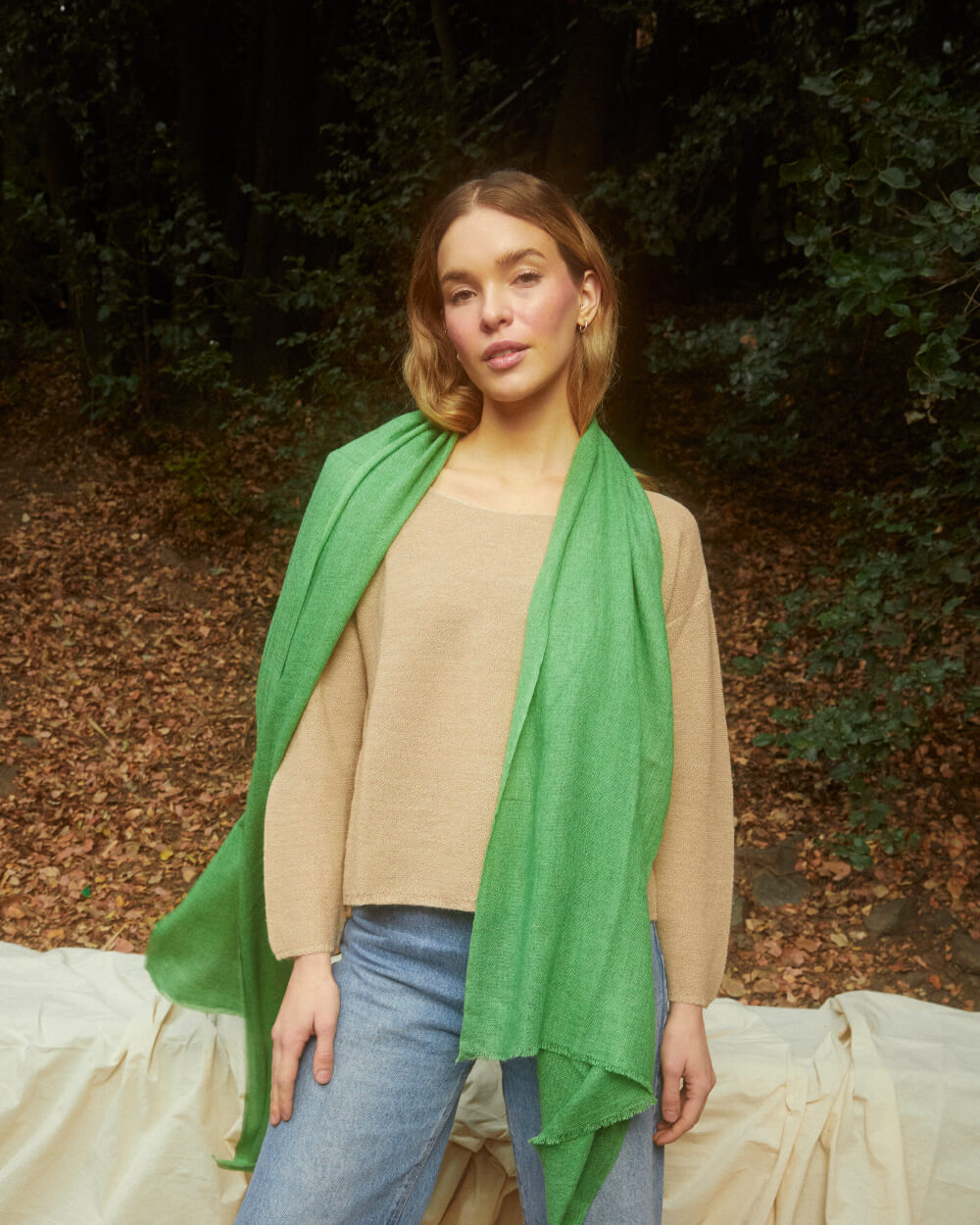 BUFANDA GREEN WOOL/CASHMERE