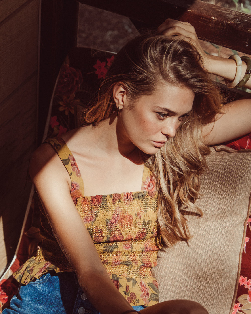 BLUSA CELINE YELLOW FLOWERS