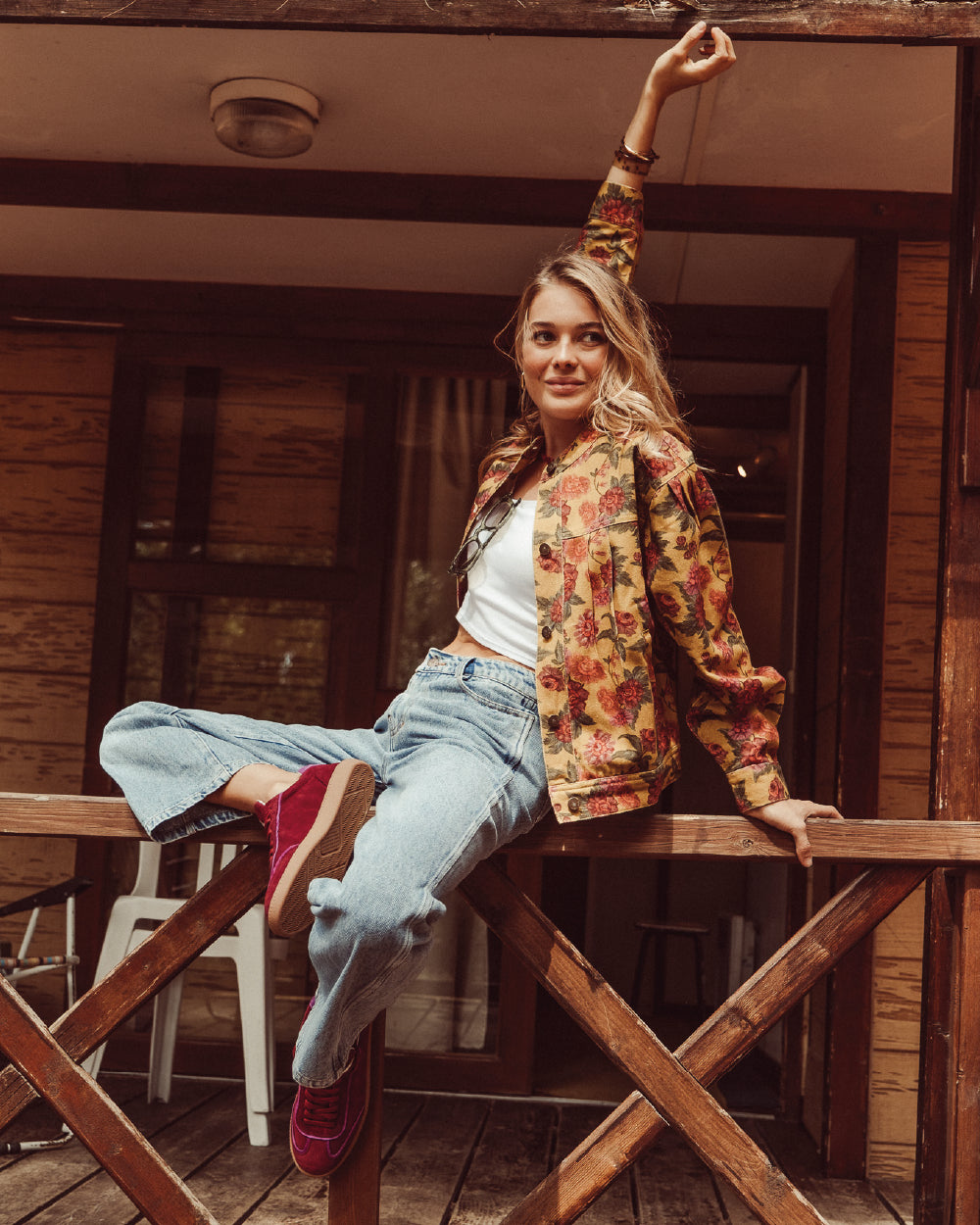 CHAQUETA ANNIE YELLOW FLOWERS