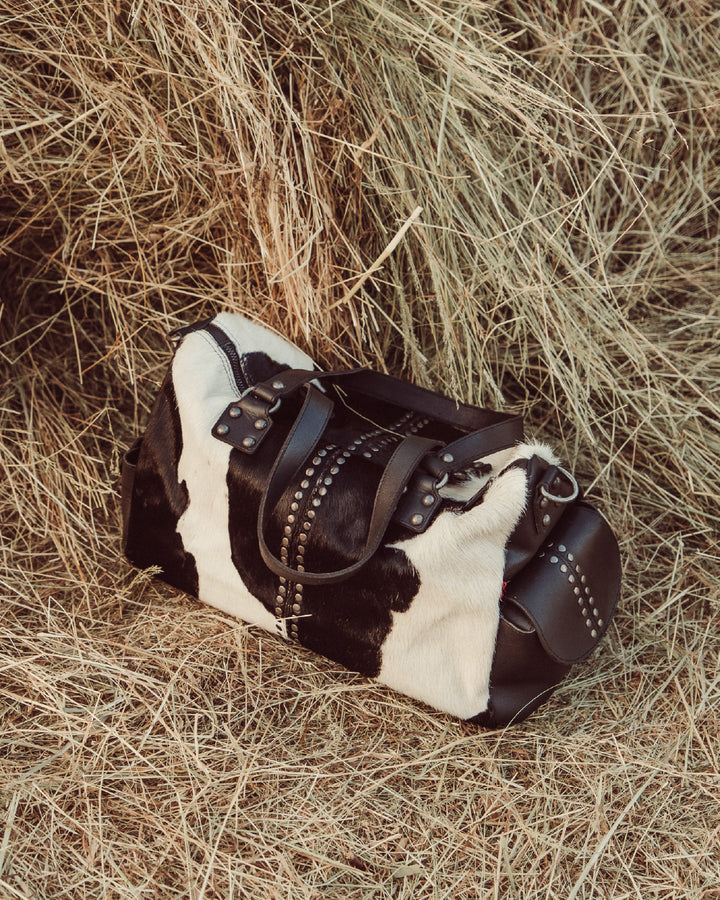 CARTERA CHER BLACK COW SILVER