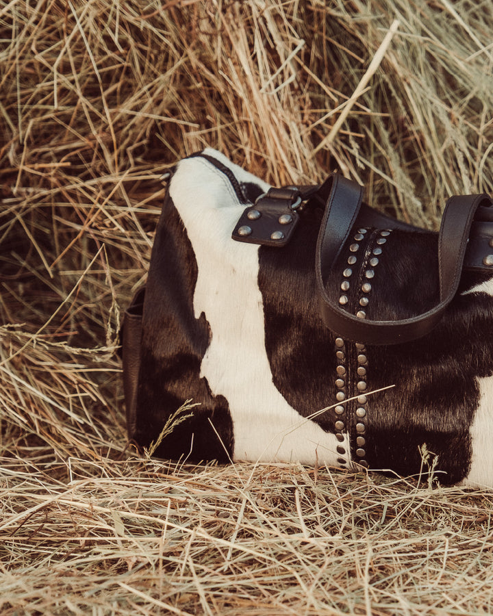 CARTERA CHER BLACK COW SILVER