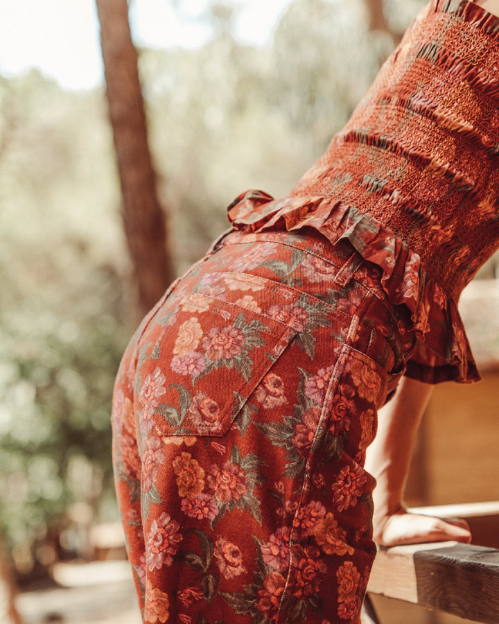 JEANS ROCKY RED FLOWERS