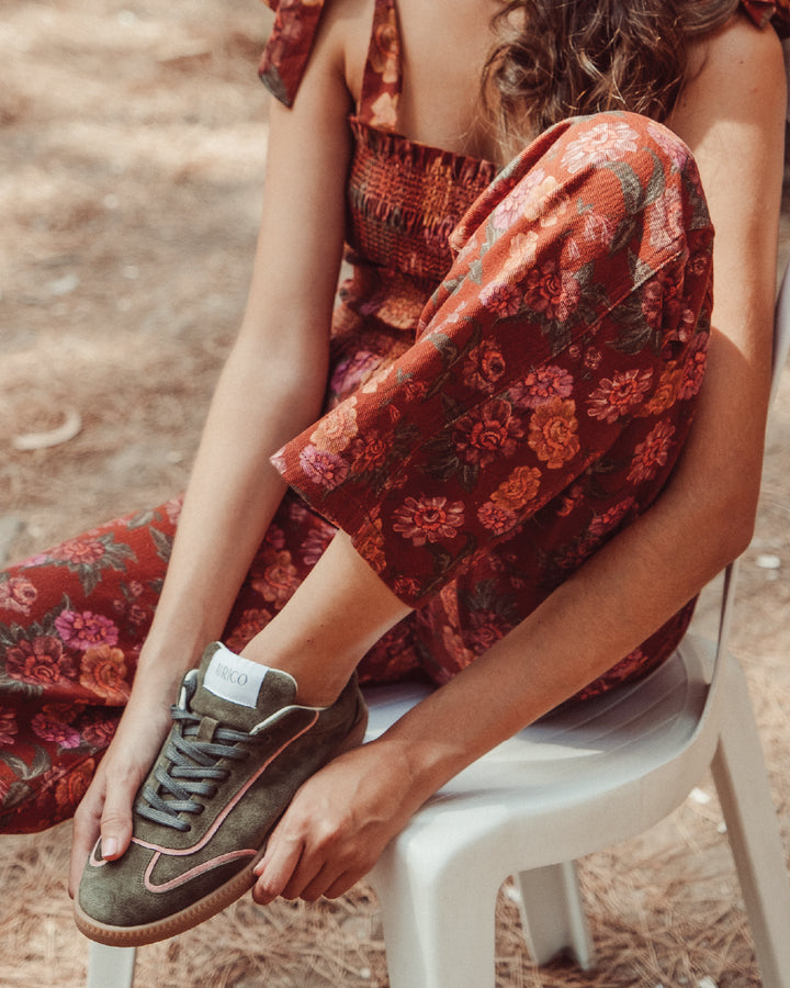 JEANS ROCKY RED FLOWERS
