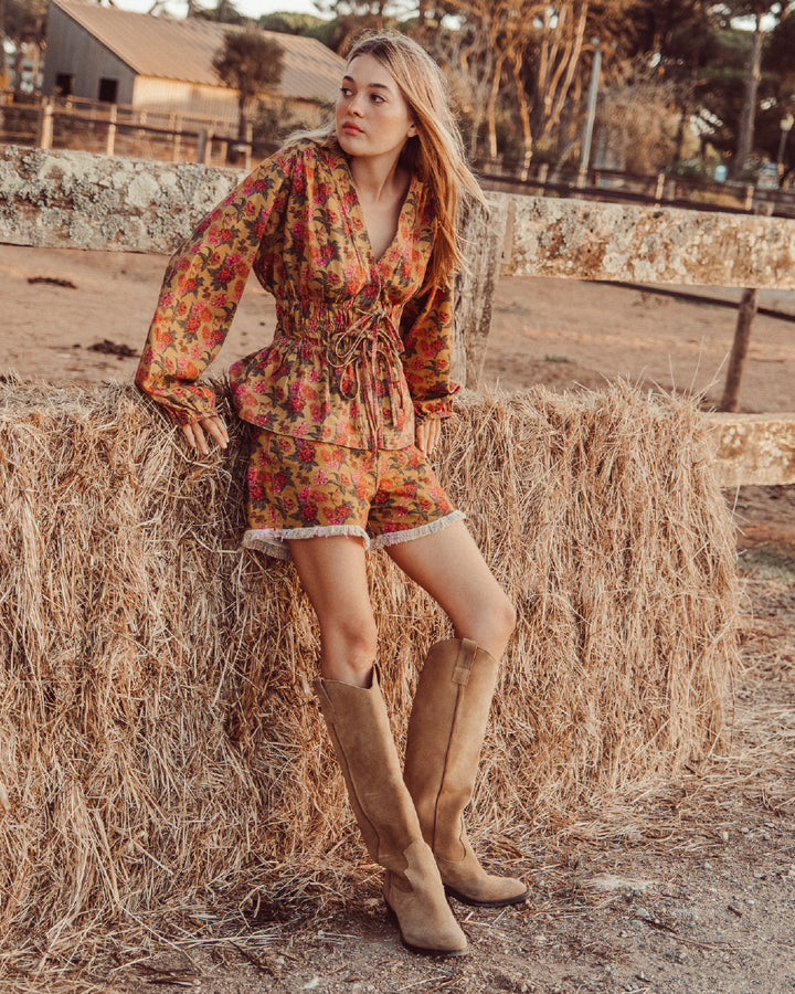 BLUSA SANTANA YELLOW FLOWERS