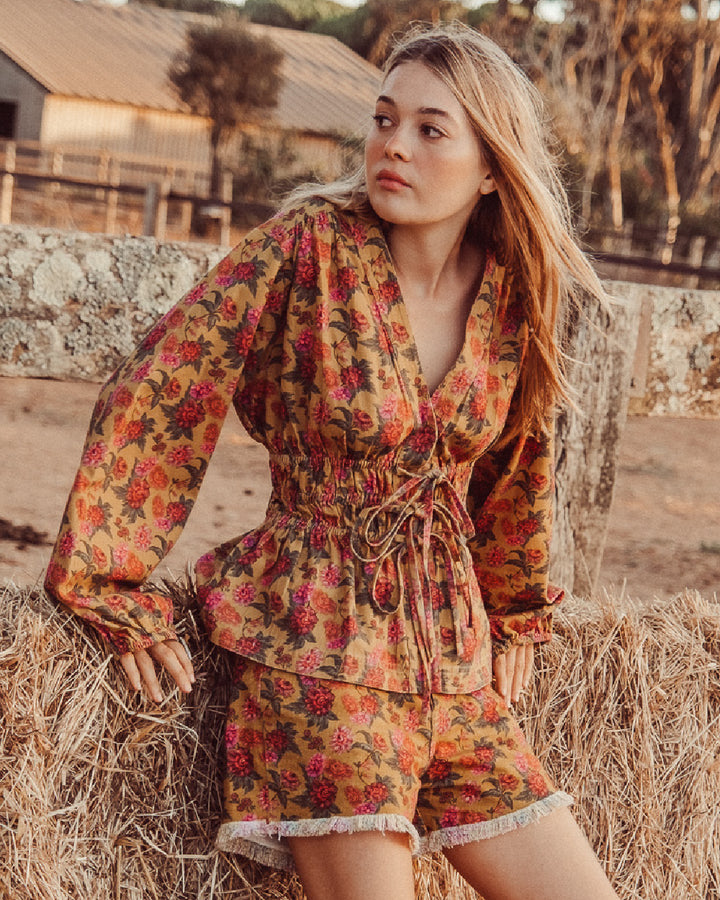 BLUSA SANTANA YELLOW FLOWERS