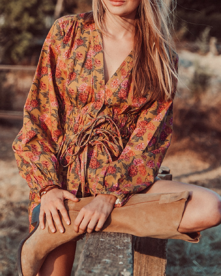 BLUSA SANTANA YELLOW FLOWERS