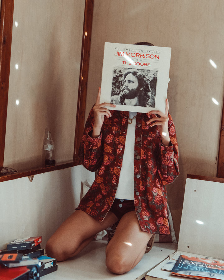 SOBRECAMISA BOWIE RED FLOWERS