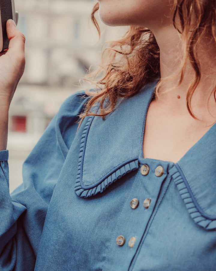 BLUSA FLORE DENIM