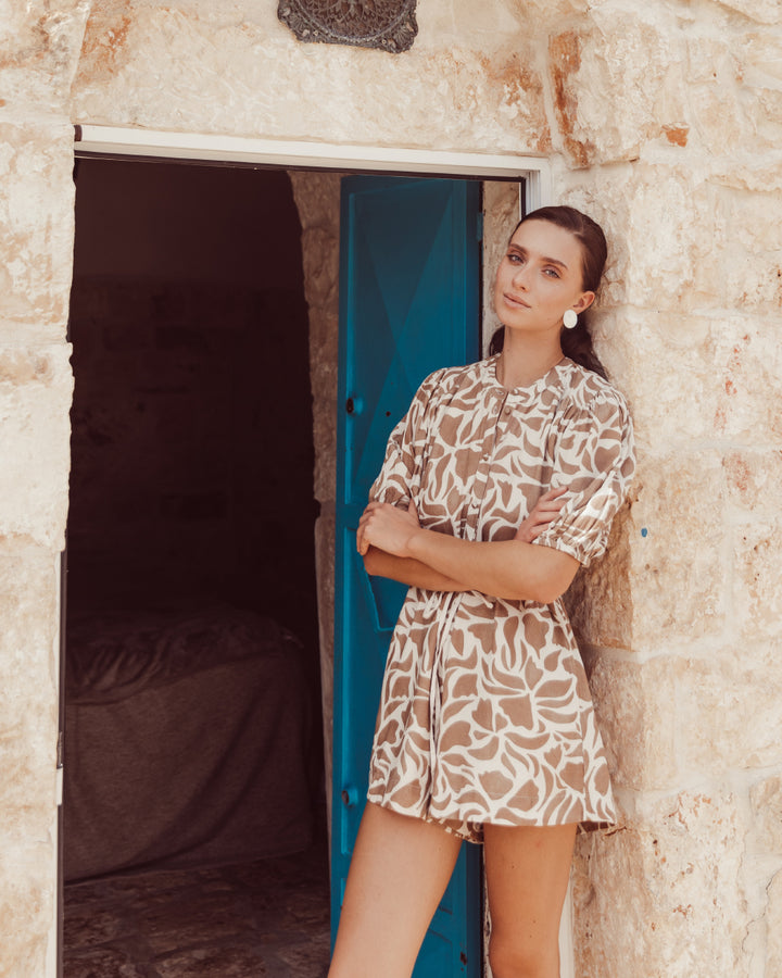 ENTERITO AZALEA PRINT BROWN