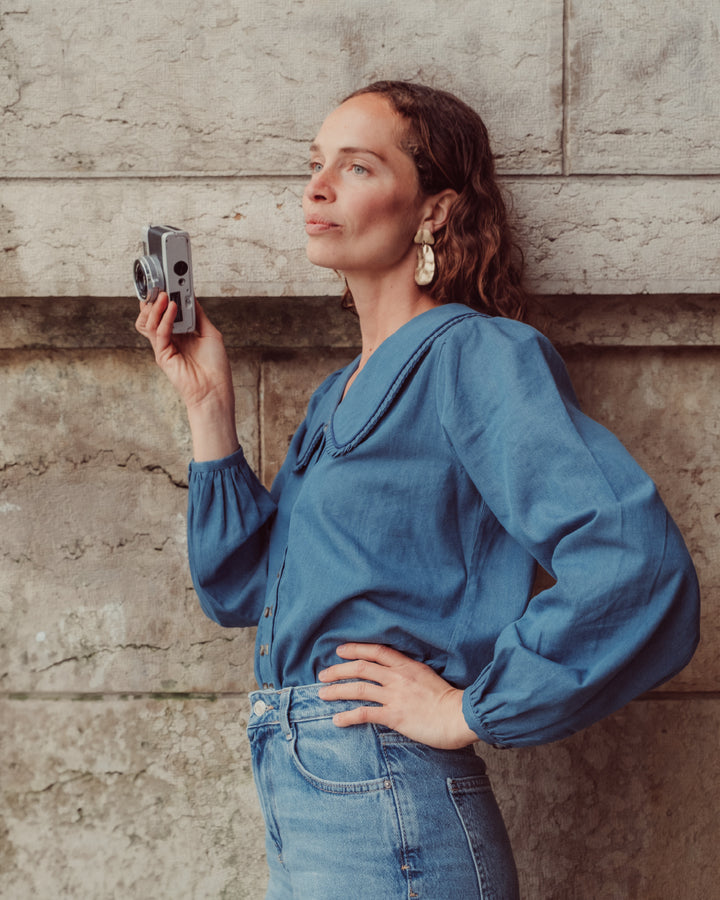 BLUSA FLORE DENIM