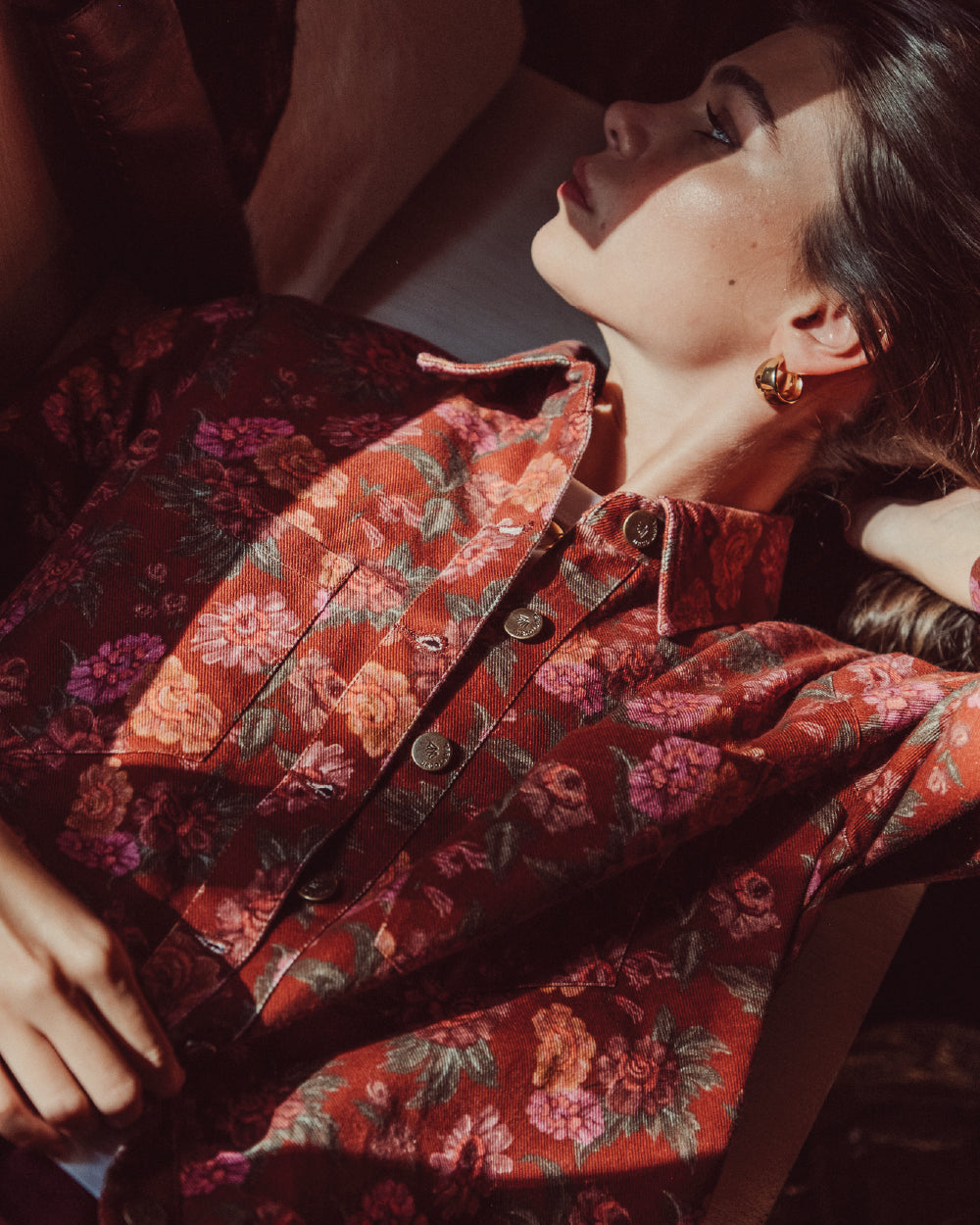 SOBRECAMISA BOWIE RED FLOWERS