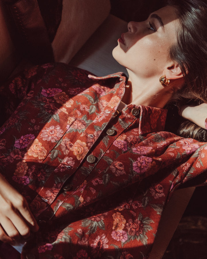 SOBRECAMISA BOWIE RED FLOWERS