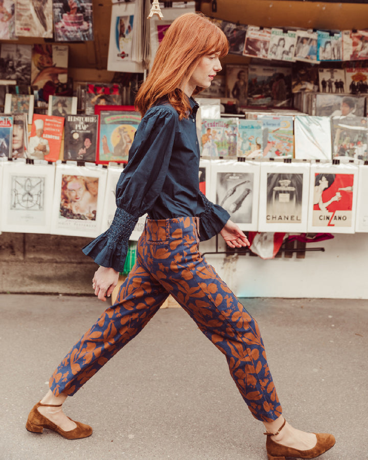 PANTALÓN BURDEOS PRINT FLOWERS