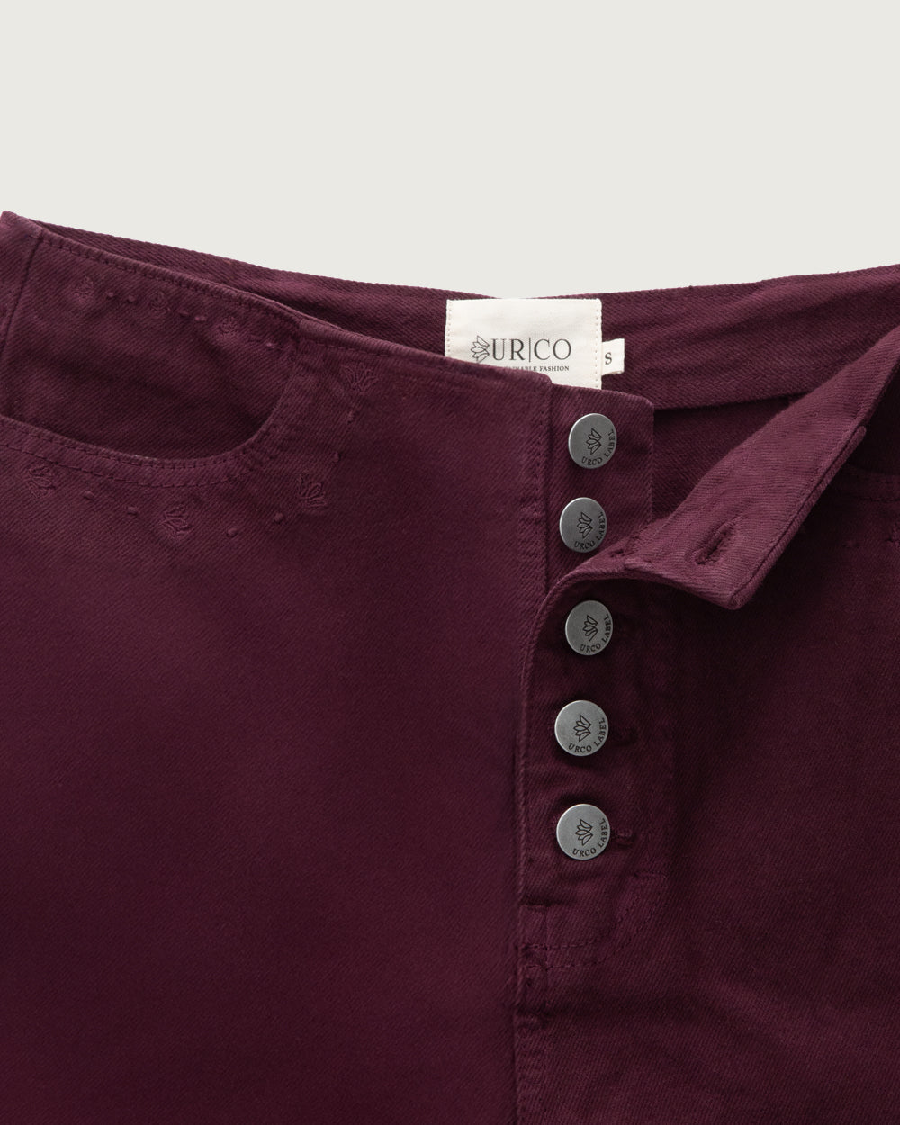JEANS BRASS BURGUNDY