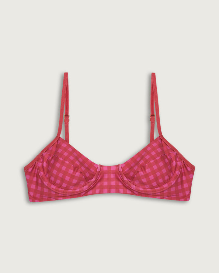 TOP LILIA CON ARCO PINK VICHY
