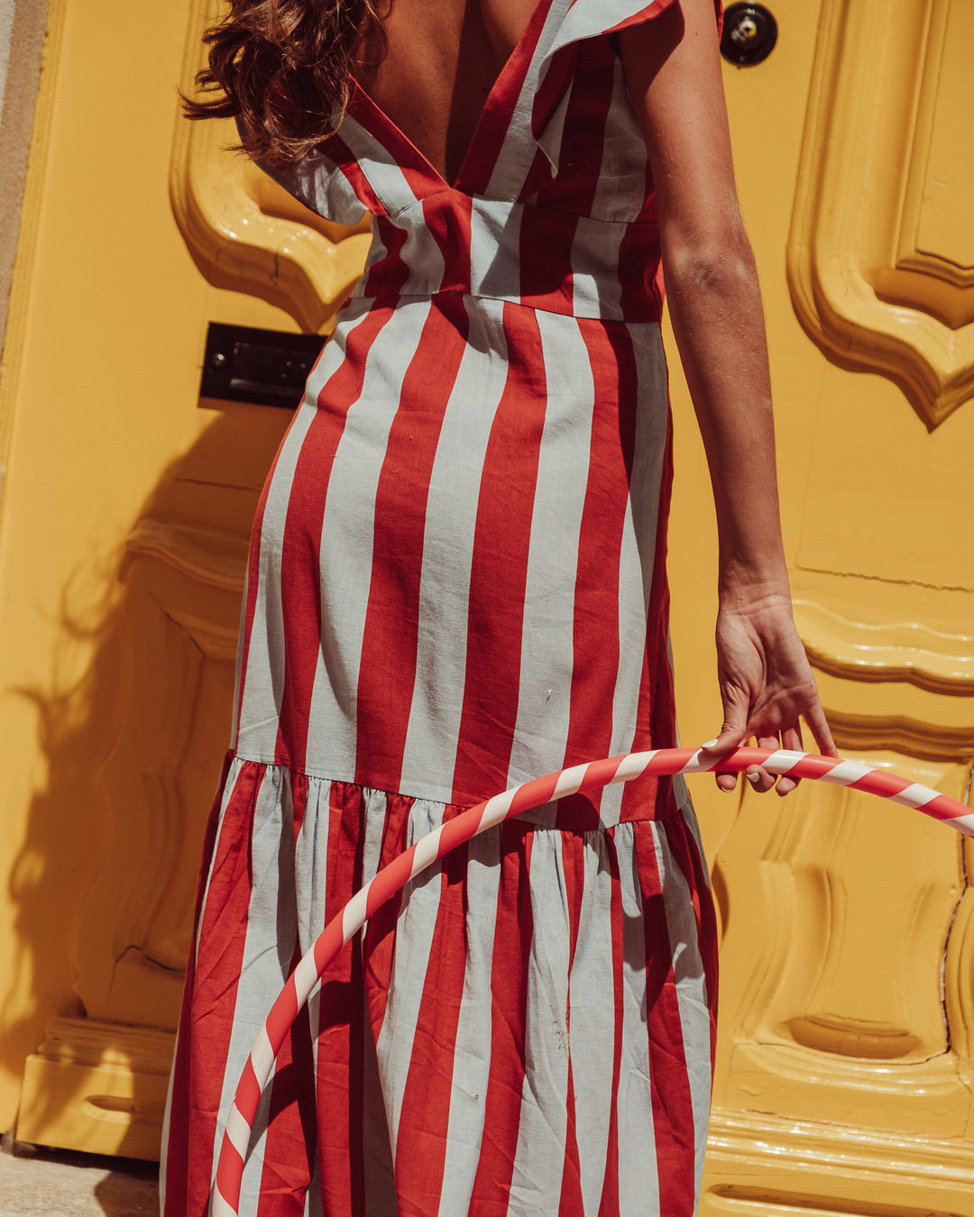 VESTIDO ENIGMA RED STRIPES