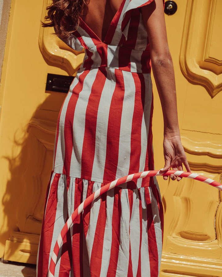 VESTIDO ENIGMA RED STRIPES