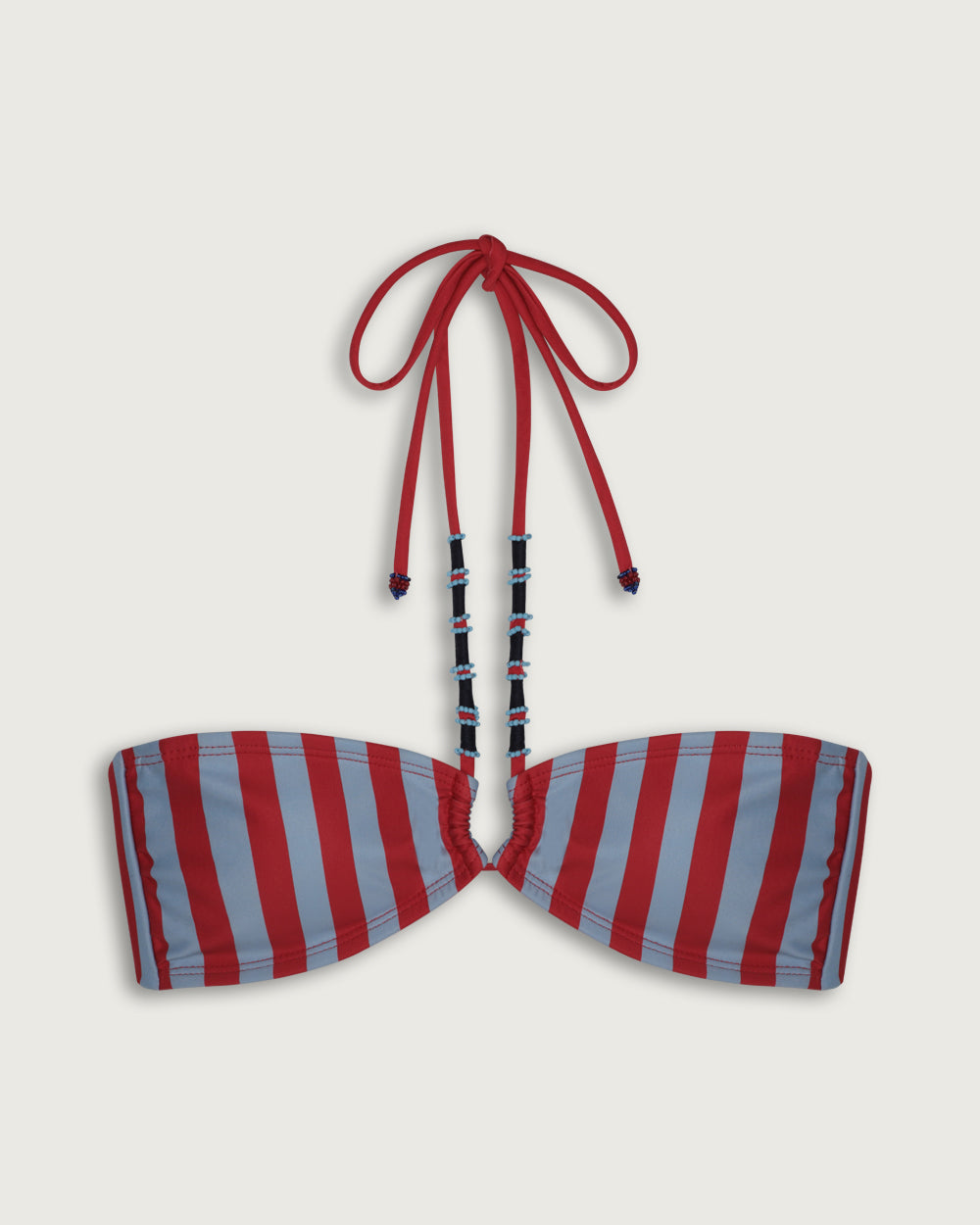 TOP HALTER MOSTACILLAS RED STRIPES