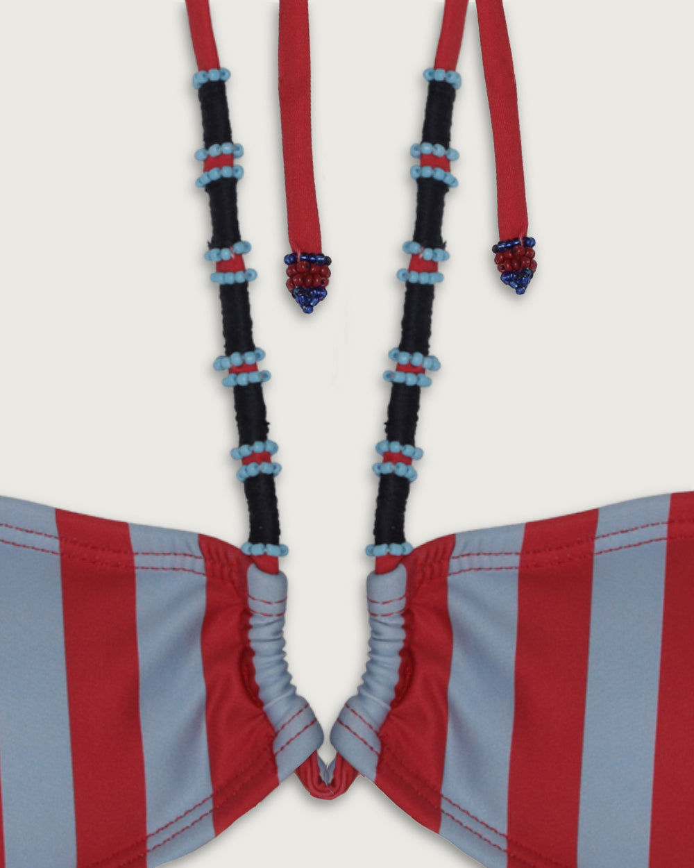 TOP HALTER MOSTACILLAS RED STRIPES