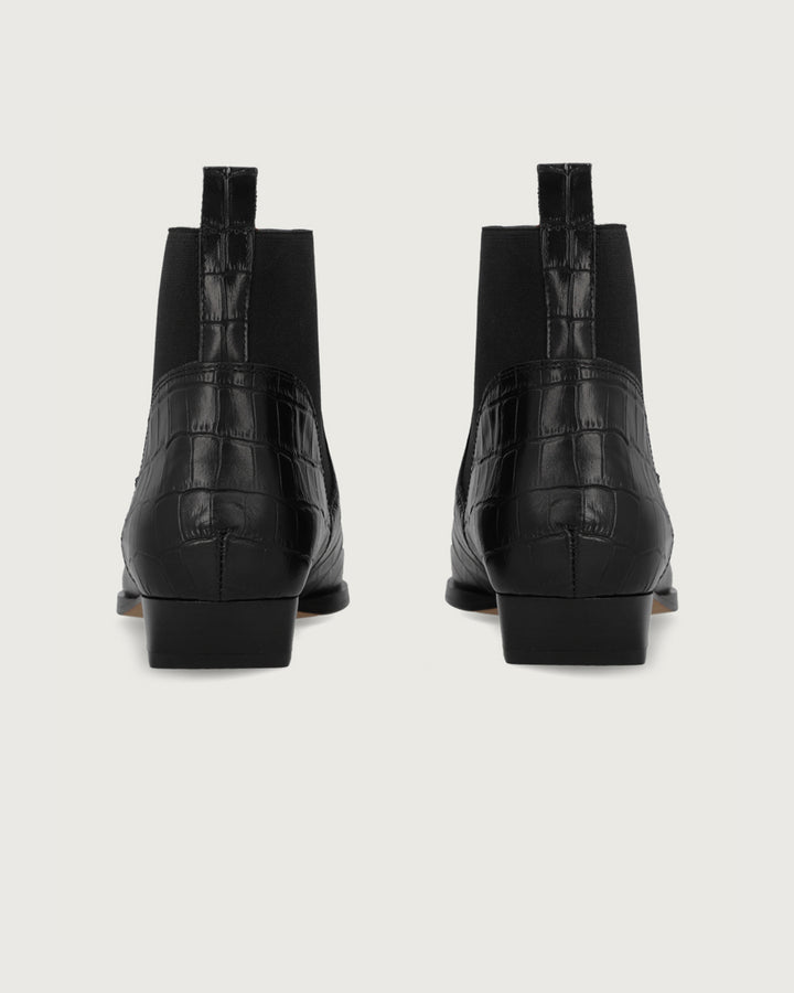 BOTÍN SARI CROCO NEGRO