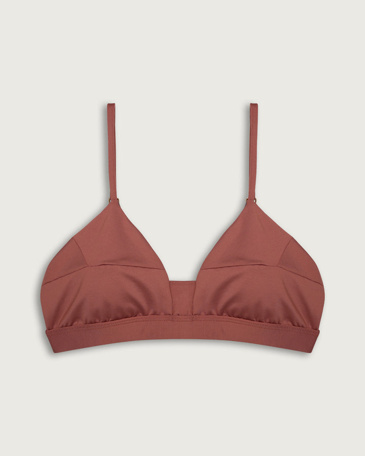 TOP RIO TRIANGULOS SHINY BROWN