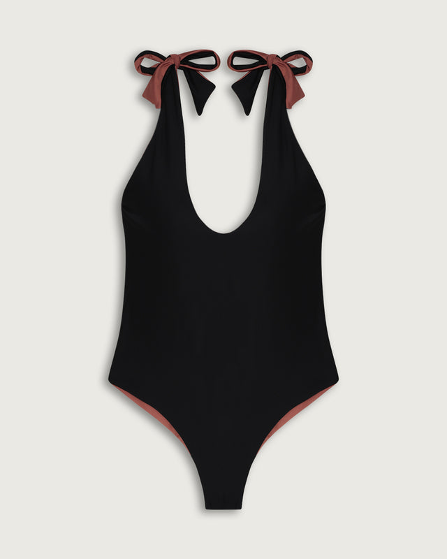 ONE PIECE CORAL BLACK / BROWN