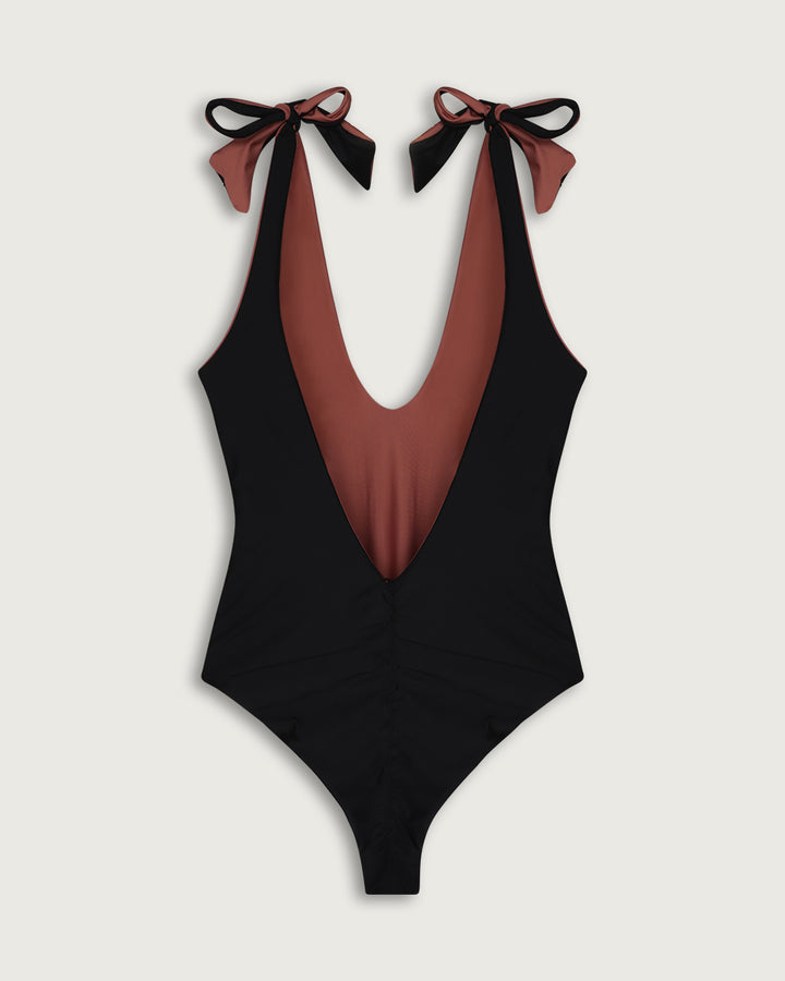ONE PIECE CORAL BLACK / BROWN