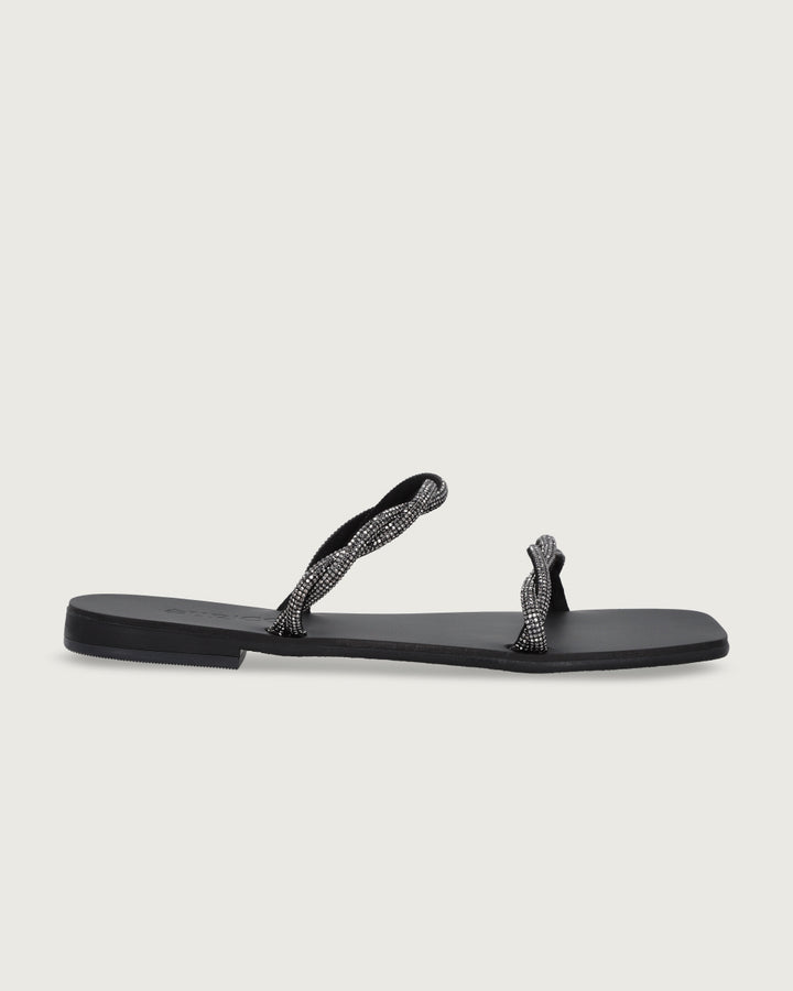 SANDALIA TESALIA BLACK BRILLOS