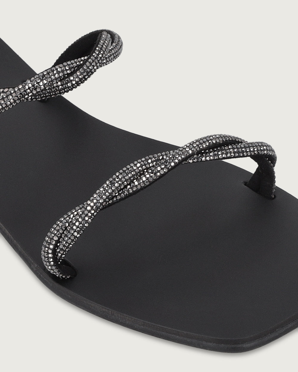 SANDALIA TESALIA BLACK BRILLOS