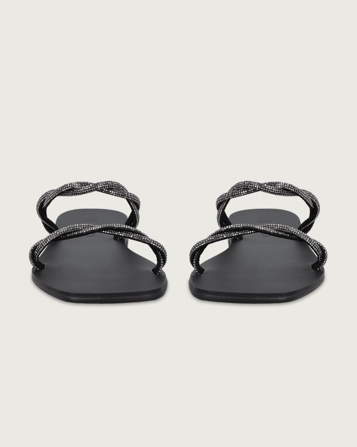 SANDALIA TESALIA BLACK BRILLOS