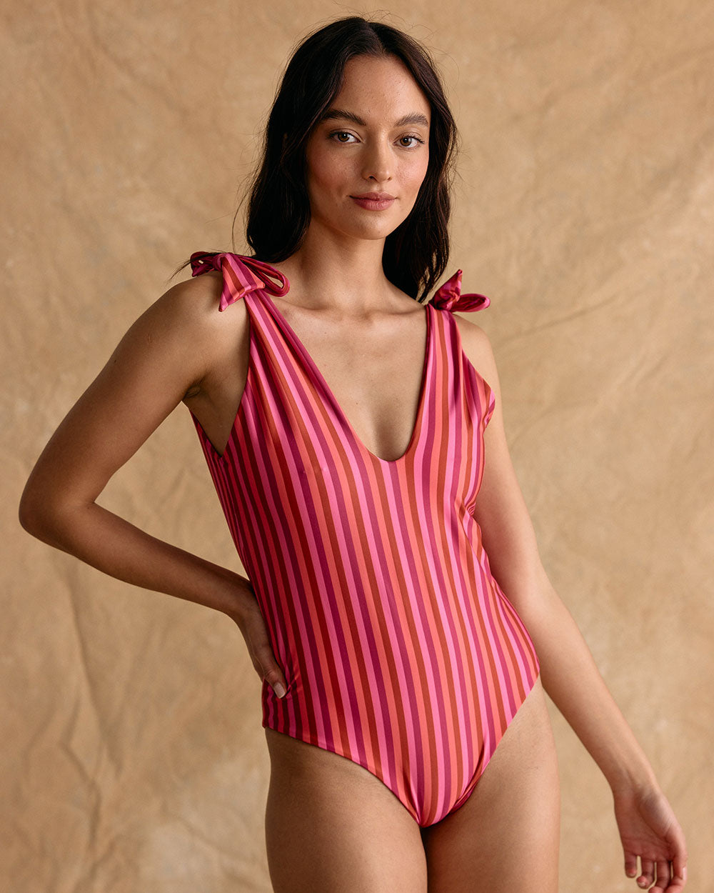 ONE PIECE CORAL FUCSIA STRIPES / PINK VICHY