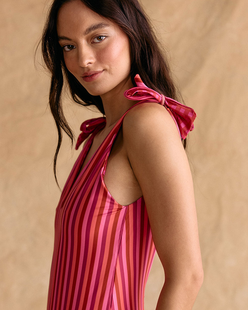 ONE PIECE CORAL FUCSIA STRIPES / PINK VICHY