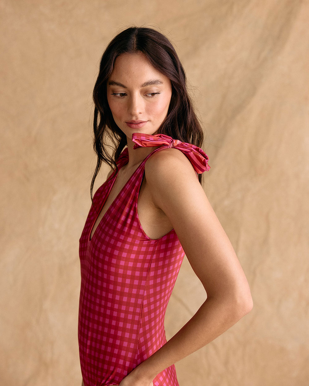 ONE PIECE CORAL FUCSIA STRIPES / PINK VICHY