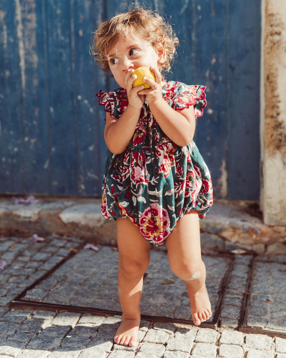 RANITA LUNETA PETROL BLUE FLOWERS PETIT