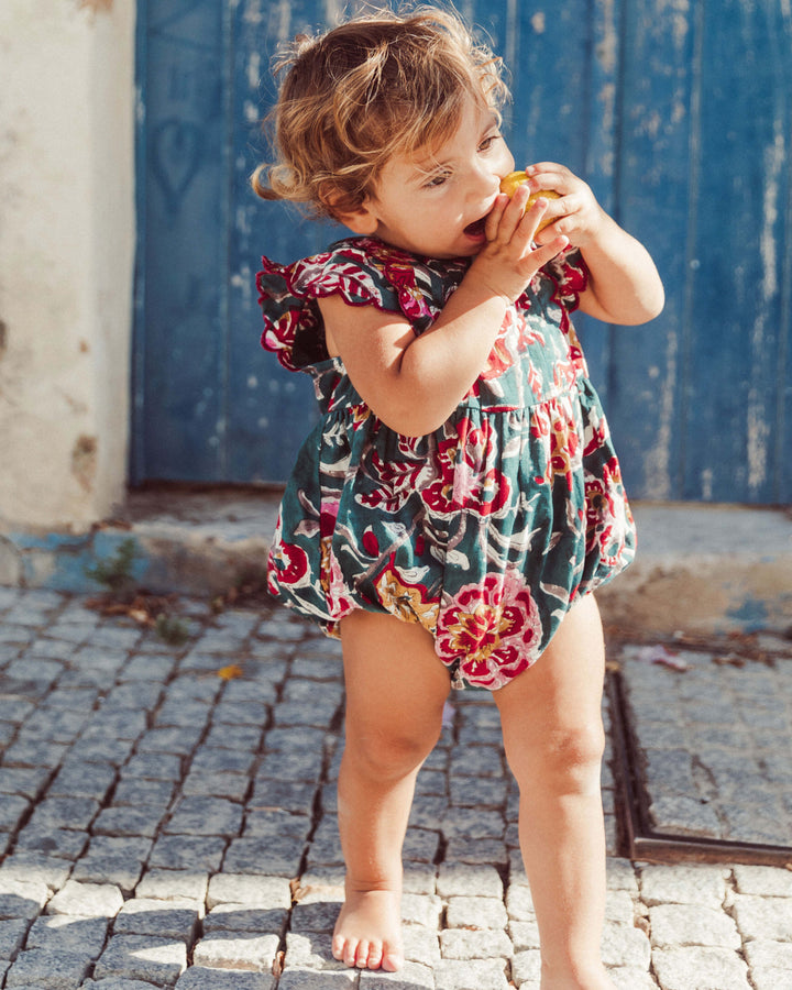 RANITA LUNETA PETROL BLUE FLOWERS PETIT