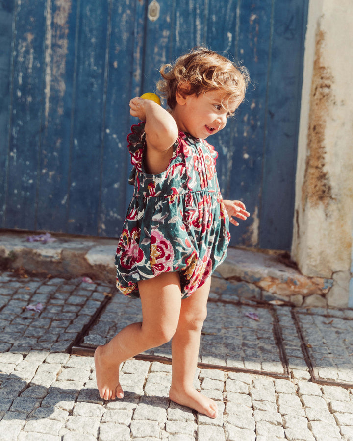 RANITA LUNETA PETROL BLUE FLOWERS PETIT