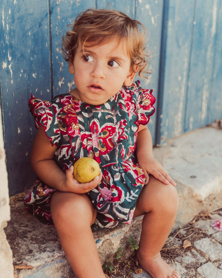 RANITA LUNETA PETROL BLUE FLOWERS PETIT