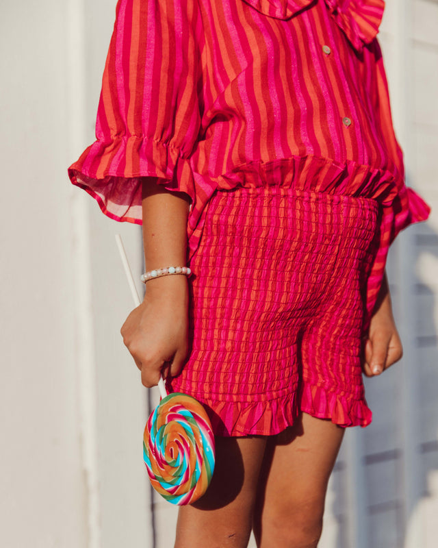 SHORT BAISKELI FUCSIA STRIPES PETIT