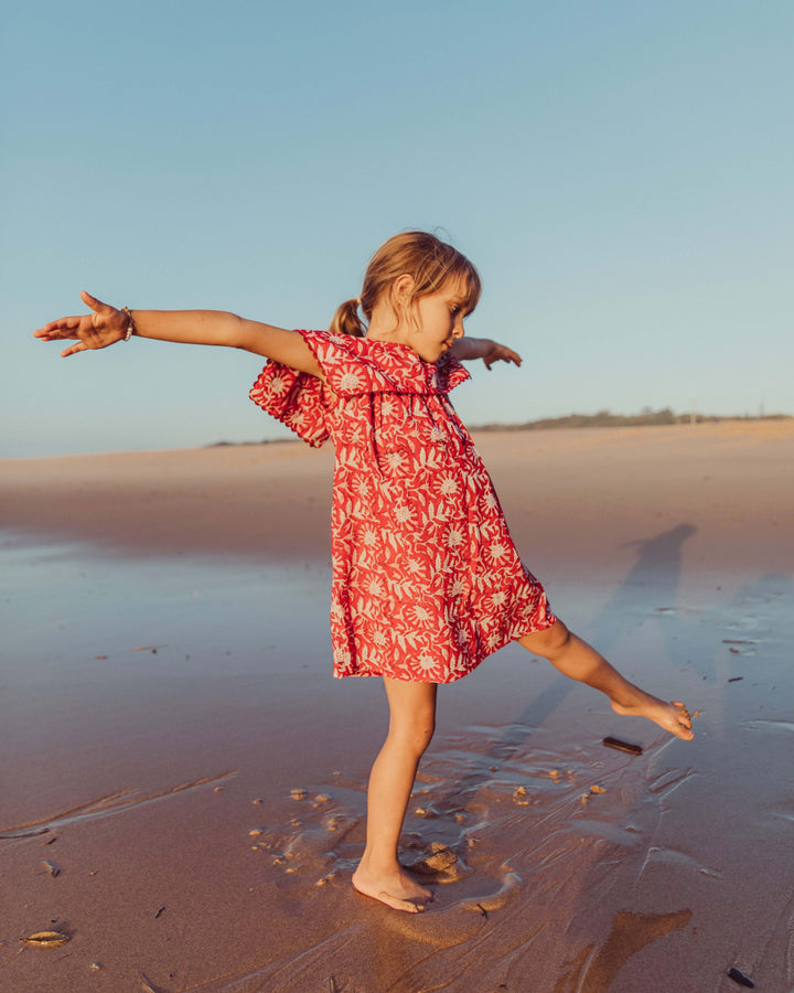 VESTIDO AURORA RED FLOWERS PETIT