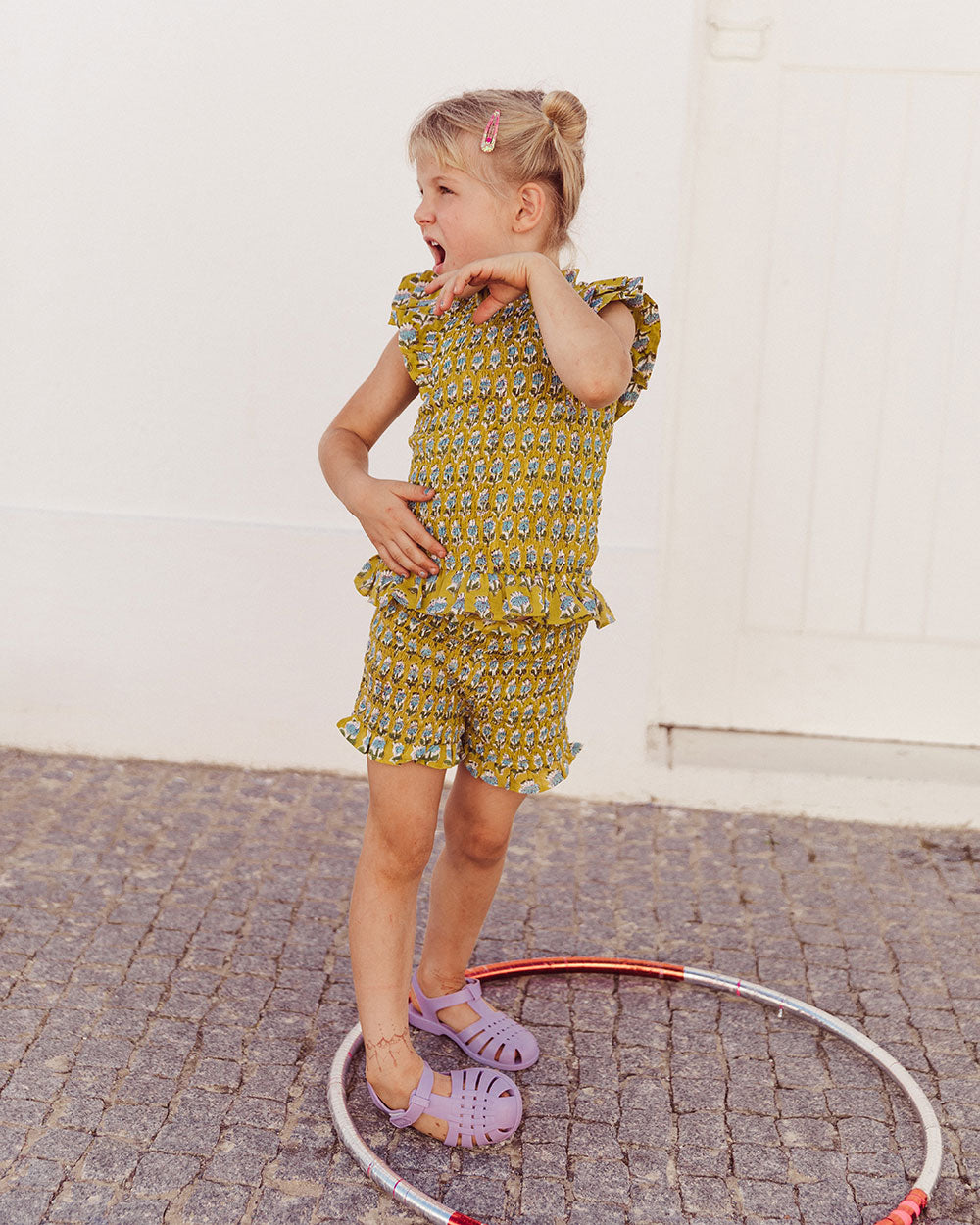 BLUSA ARLEQUIN PISTACHIO FLOWERS PETIT