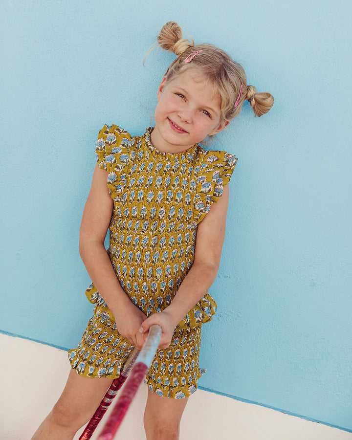 BLUSA ARLEQUIN PISTACHIO FLOWERS PETIT