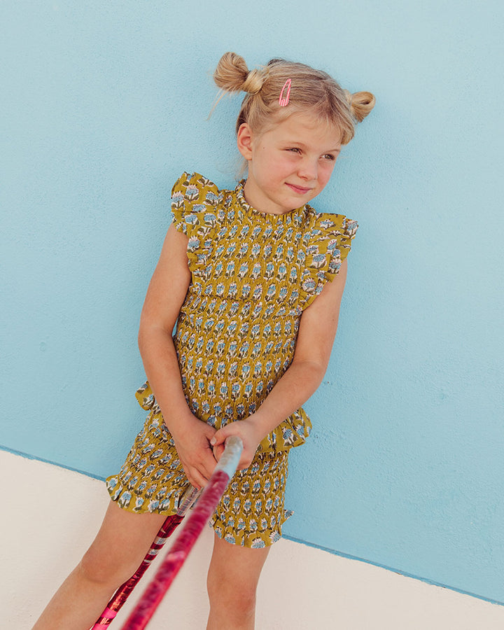 BLUSA ARLEQUIN PISTACHIO FLOWERS PETIT