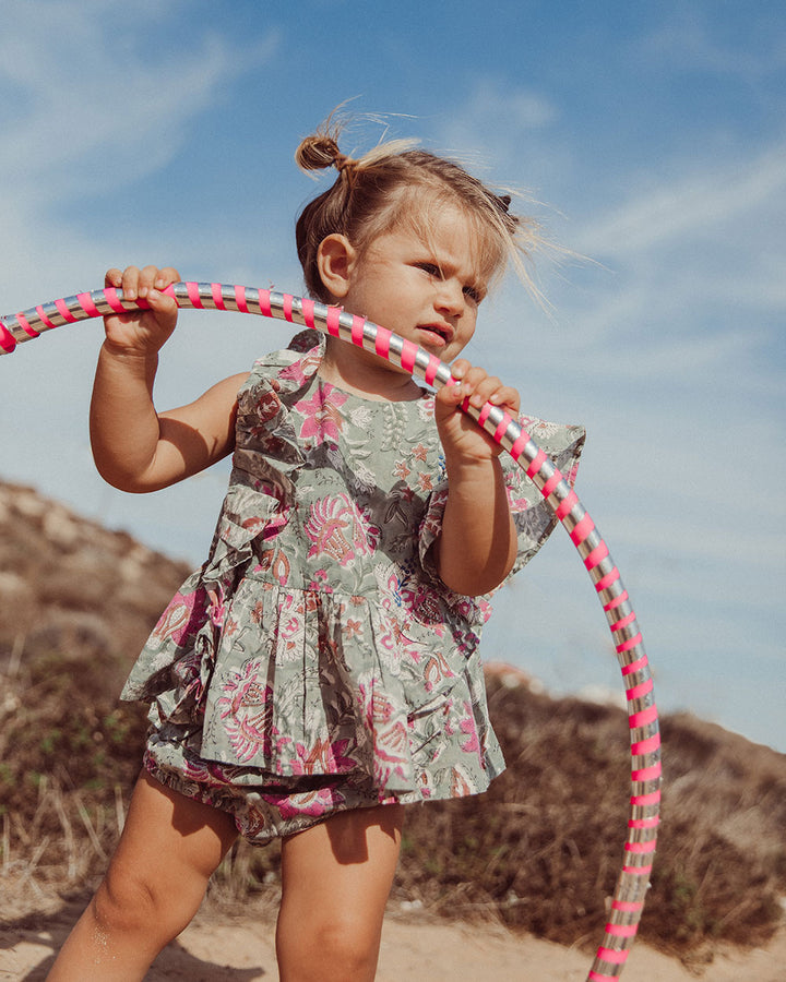 BLUSA GIADA GREEN FLOWERS PETIT