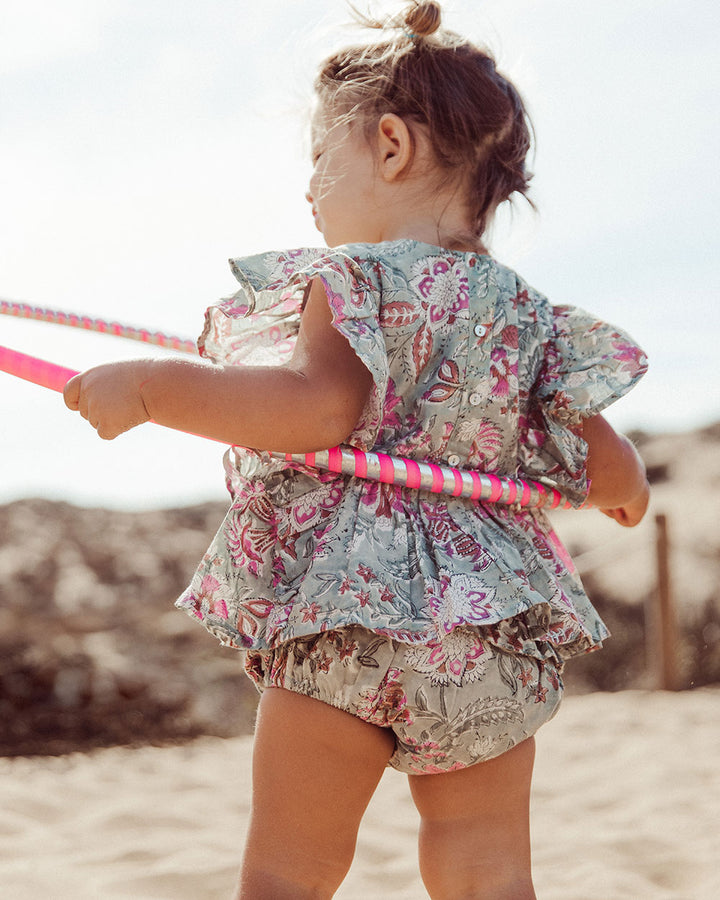 BLUSA GIADA GREEN FLOWERS PETIT
