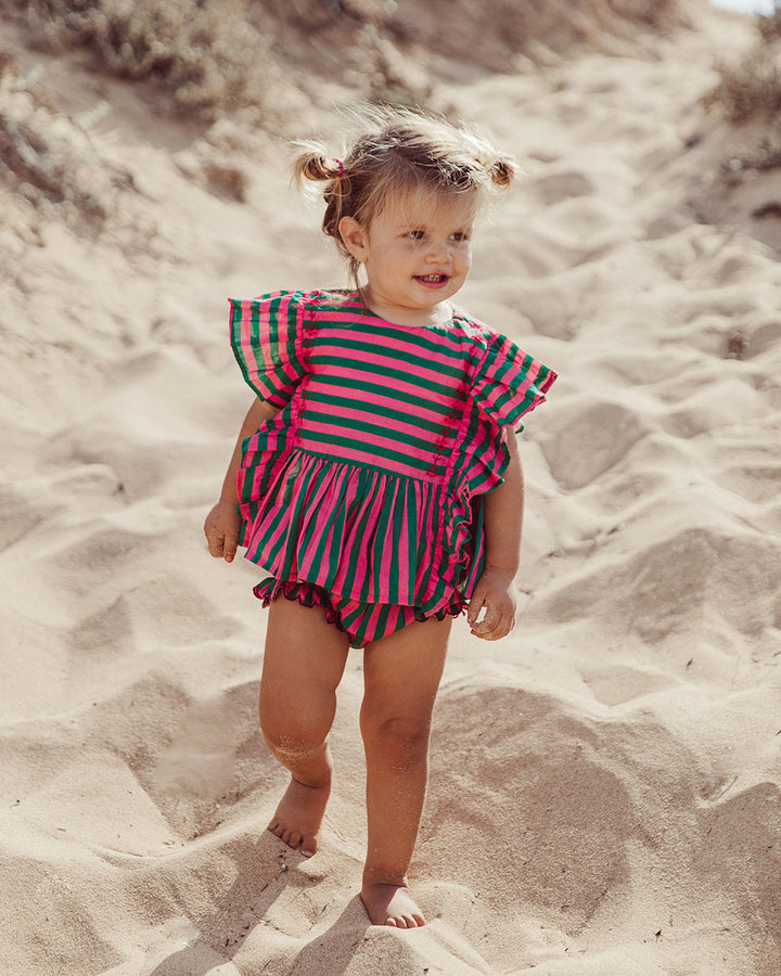 BLUSA GIADA GREEN STRIPES PETIT