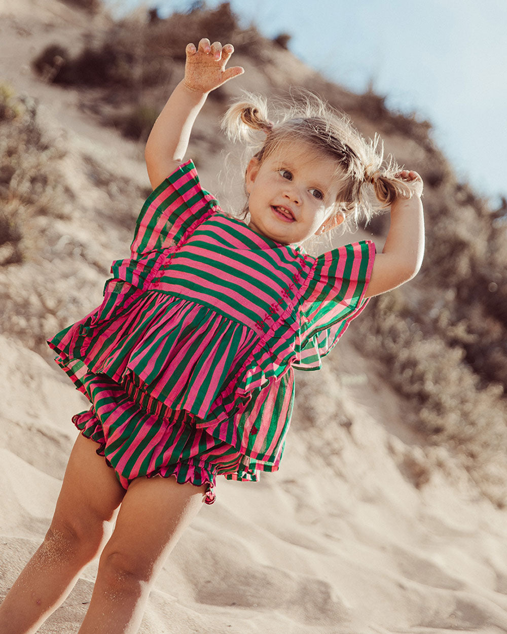 BLUSA GIADA GREEN STRIPES PETIT
