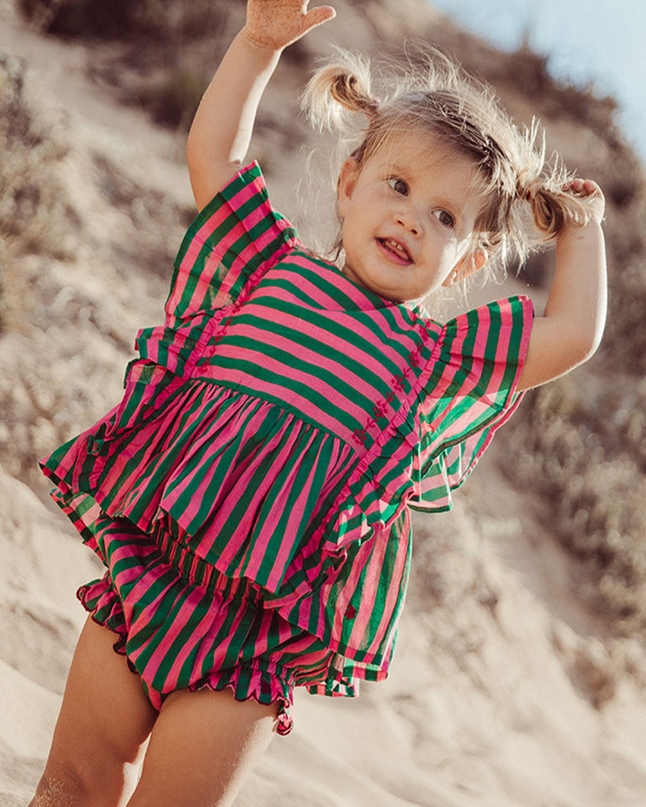 BLUSA GIADA GREEN STRIPES PETIT