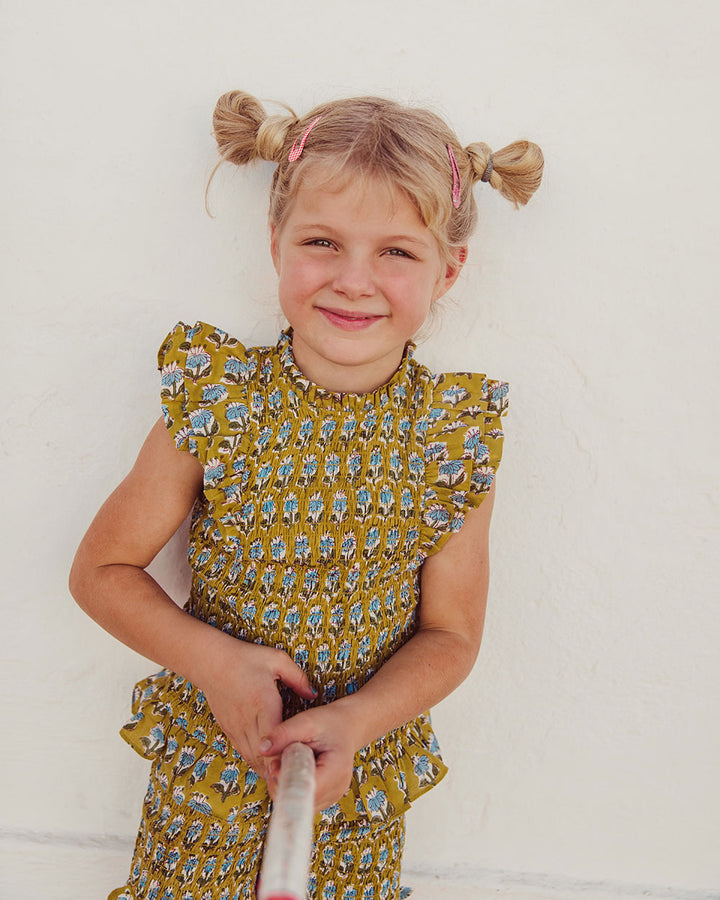 BLUSA ARLEQUIN PISTACHIO FLOWERS PETIT