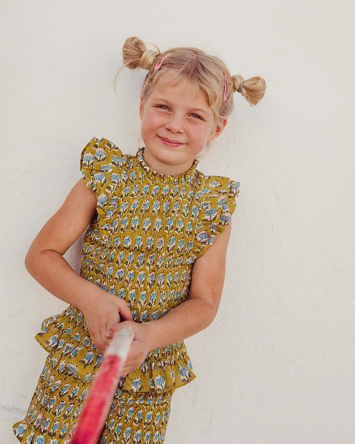 BLUSA ARLEQUIN PISTACHIO FLOWERS PETIT