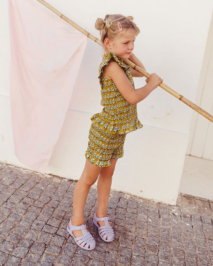 BLUSA ARLEQUIN PISTACHIO FLOWERS PETIT